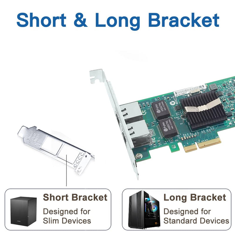  [AUSTRALIA] - Gigabit Dual NIC with Intel 82576 Chip, 1Gb Network Card Compare to Intel E1G42ET NIC, 2 RJ45 Ports, PCI Express 2.0 X4, Ethernet Card with Low Profile for Windows/Windows Server/Linux 82576-X4(2×RJ45)