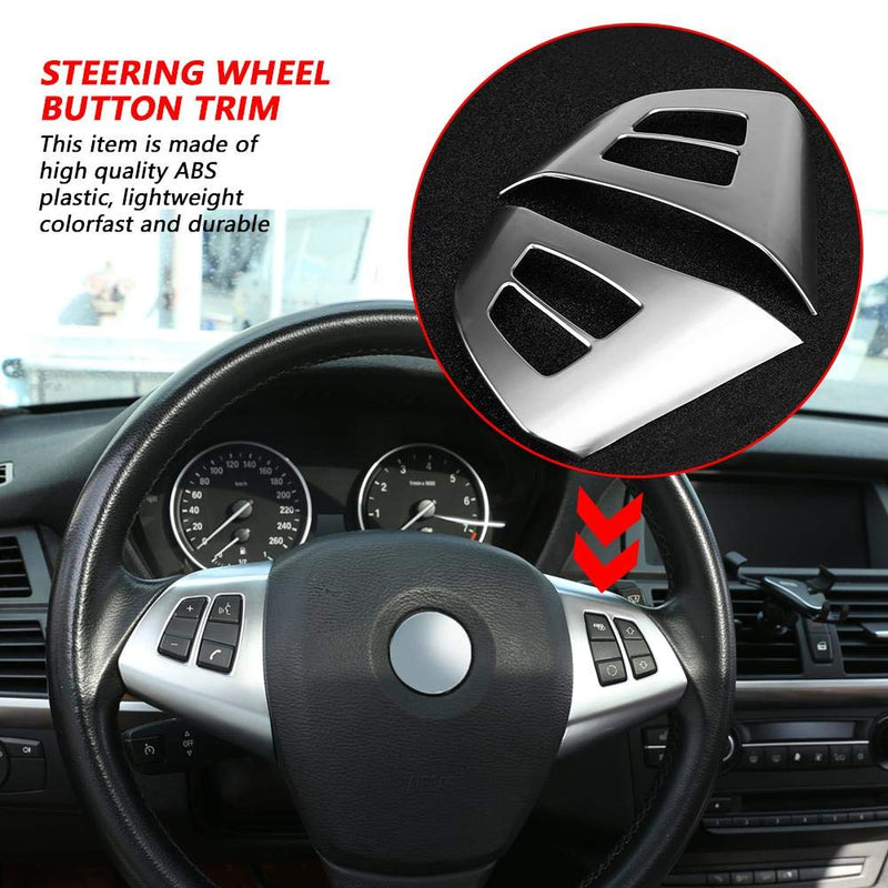  [AUSTRALIA] - Acouto 2PCS Car Steering Wheel Button Frame Decoration Cover Trim for BMW X5 E70 2008-2013