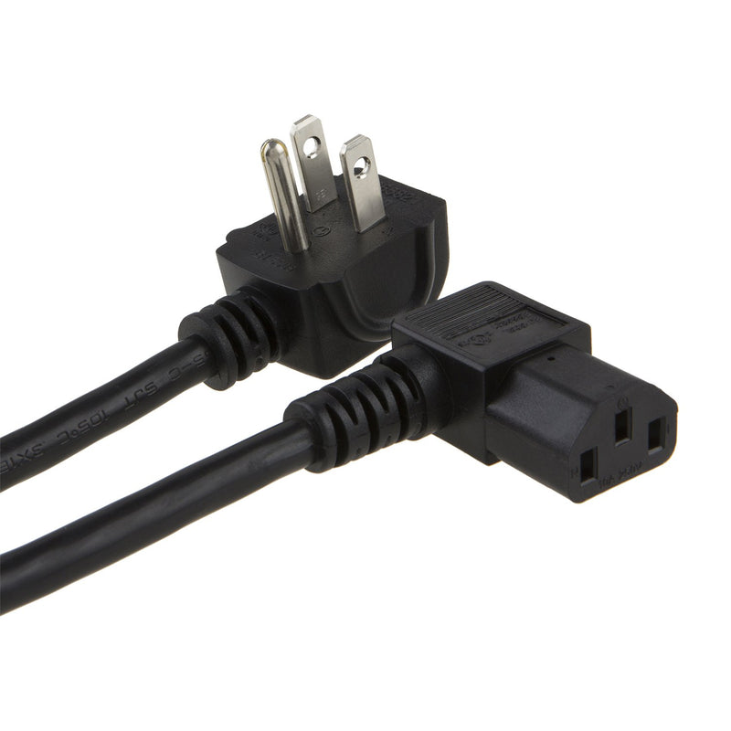 CableCreation 3 Feet 18 AWG Universal Power Cord for NEMA 5-15P Angle Type to IEC320 C13 Angle Type Cable, 0.915M / Black - LeoForward Australia