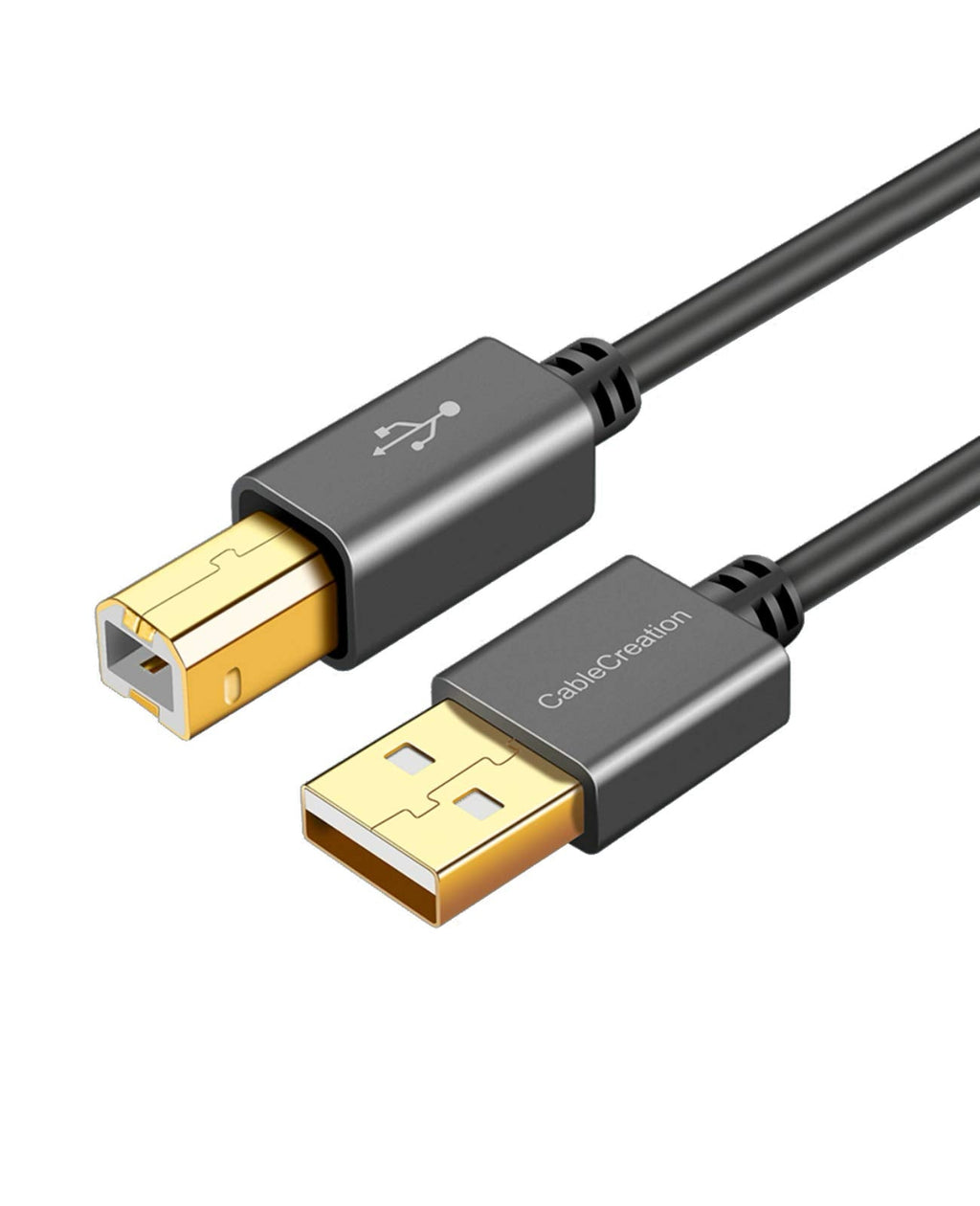  [AUSTRALIA] - USB Printer Cable, CableCreation USB 2.0 A Male to B Male Scanner Cord, Compatible with HP, Cannon, Brother, Dell, Xerox, Samsung and More, 15 FT, Black 15ft
