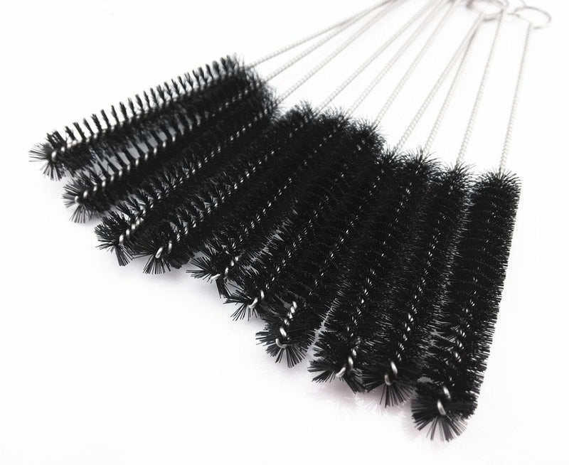  [AUSTRALIA] - yueton?Pack of 10 Black Nylon Tube Pipe Nozzle Brush Dia 10mm with Wire Loop Handle