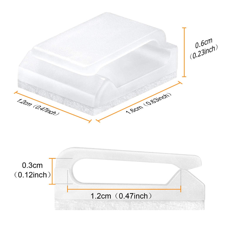  [AUSTRALIA] - Cable Tidy Management Self Adhesive Cable Clips,100Pack Clamps Fix Led Light Clips (for 10mm(3/8") Wide Strip Light)