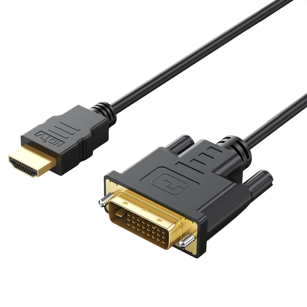  [AUSTRALIA] - HDMI to DVI Cable 6 ft, UV-Cable Bidirectional DVI-D to HDMI Male to Male High Speed Adapter Cable Support 1080P Full HD (1, Black) 1