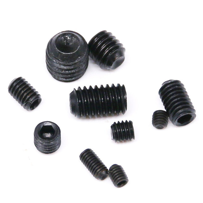  [AUSTRALIA] - Hilitchi 260pcs M3/4/5/6/8 Allen Head Socket Hex Grub Screw Set Assortment Kit with Plastic Box 12.9 Class Black Alloy Steel