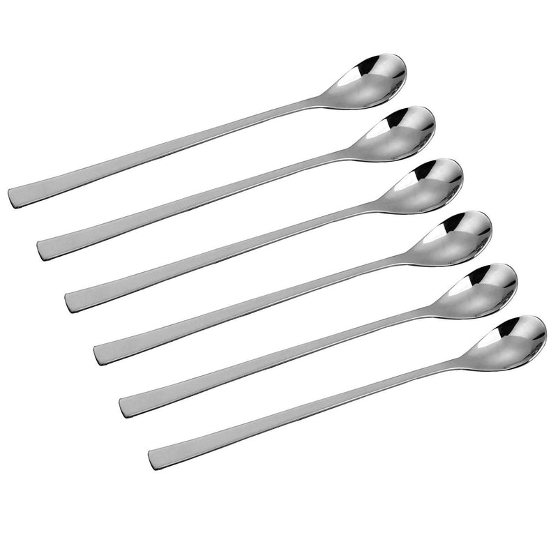  [AUSTRALIA] - IMEEA 9 inch Mixing Stirring Spoon for Iced Tea Coffee Ice Cream Cocktail Bar 18/10 Stainless Steel Long handle, Set of 6 6-Piece