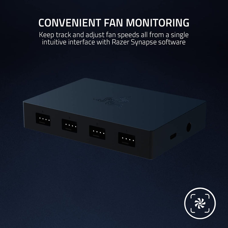  [AUSTRALIA] - Razer PWM PC Fan Controller: Connects Up to 8 Fans - Custom Fan Curve Profiles - Convenient Fan Monitoring - Thin Profile