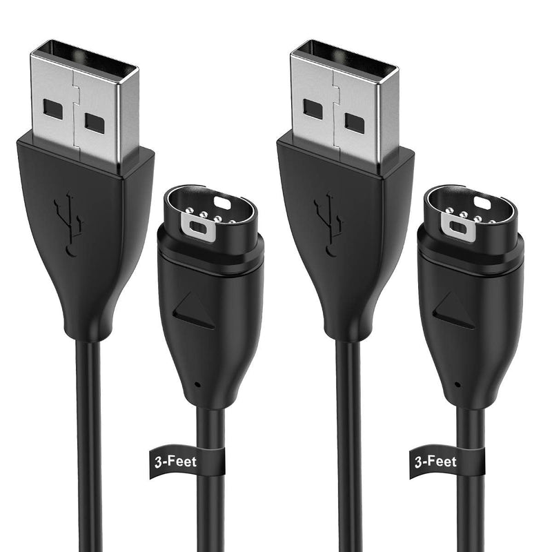  [AUSTRALIA] - Ancable 2-Pack Charger Cable Compatible with Garmin Watch, 3-Feet USB Charger Cable Data Transfer for Garmin Fenix 5 5X 5X Plus 5 Plus 5S 5S Plus 6X 6 6S, etc Charging Cord