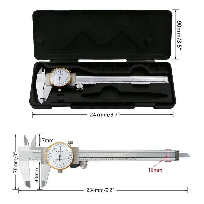  [AUSTRALIA] - Vernier Caliper 0-15cm Range High Precision Industrial Stainless Steel Vernier Caliper Shockproof Metric Measuring Tool