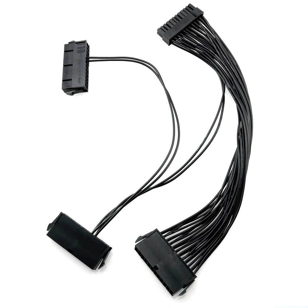  [AUSTRALIA] - ZRM&E 24 Pin Dual PSU Power Supply Extension Cable 30cm 3 Power Supply 24-Pin ATX Motherboard Adapter Cable Cord