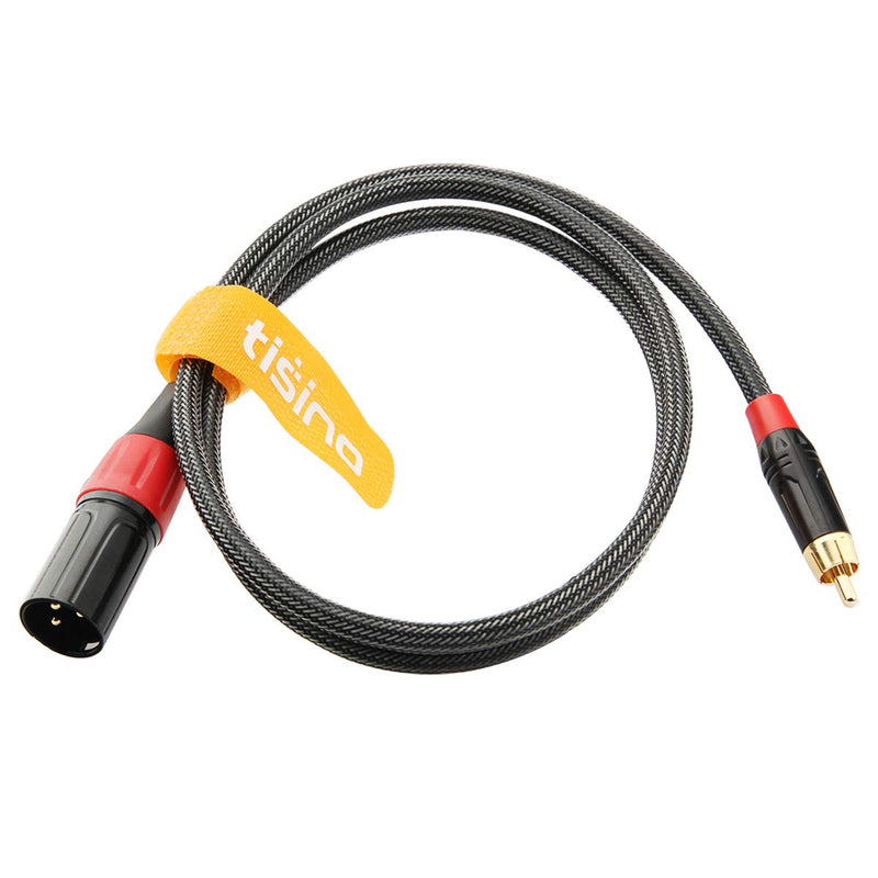  [AUSTRALIA] - TISINO RCA to XLR Cable, Nylon Braid RCA Male to XLR Male HiFi Audio Cable, 4N OFC Wire, for Amplifier Mixer Microphone - Single, 6 Feet