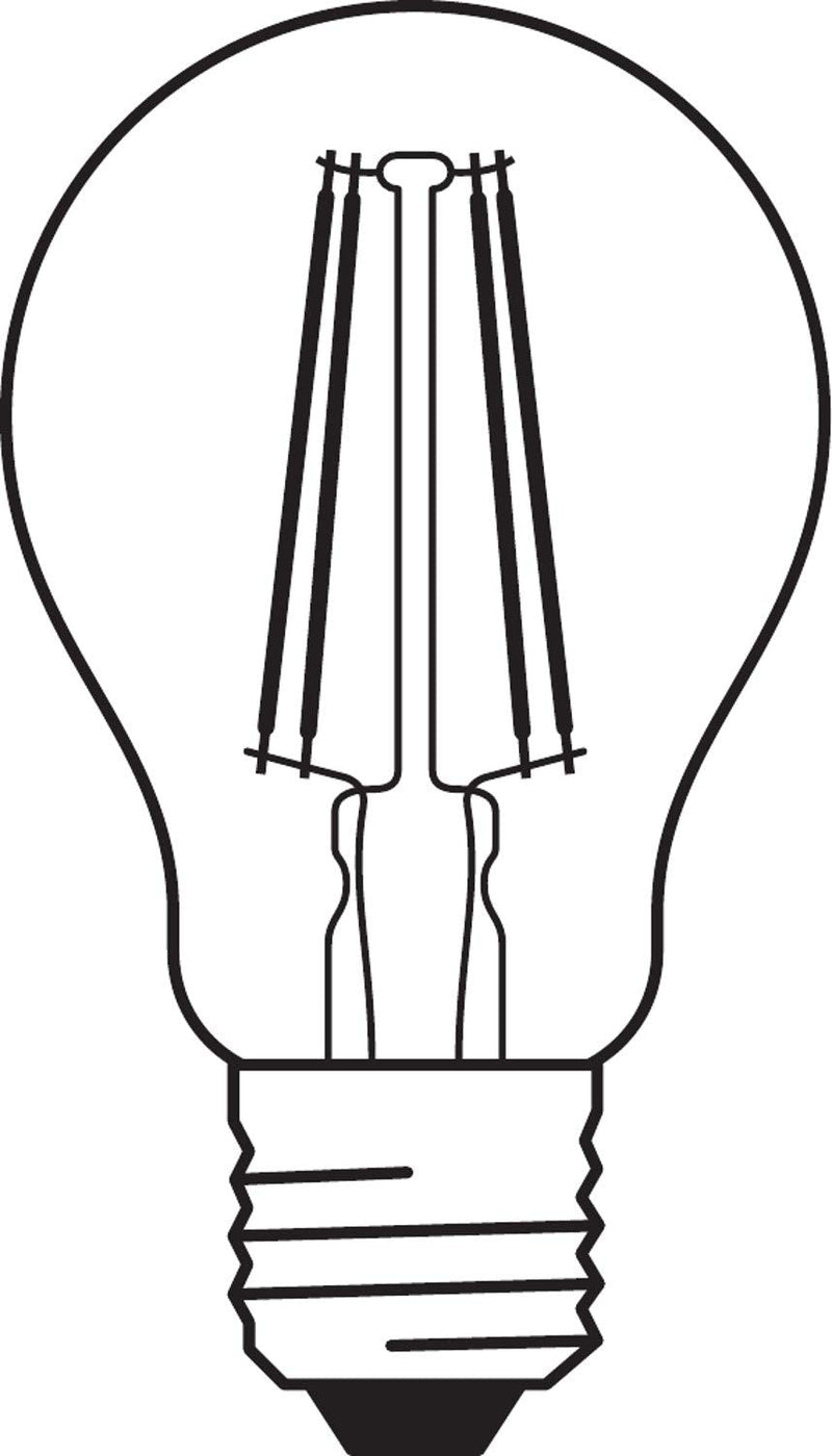  [AUSTRALIA] - Osram LED Base Classic A lamp, base: E27, warm white, 2700 K, 7 W, replacement for 60 W light bulb, clear, pack of 5