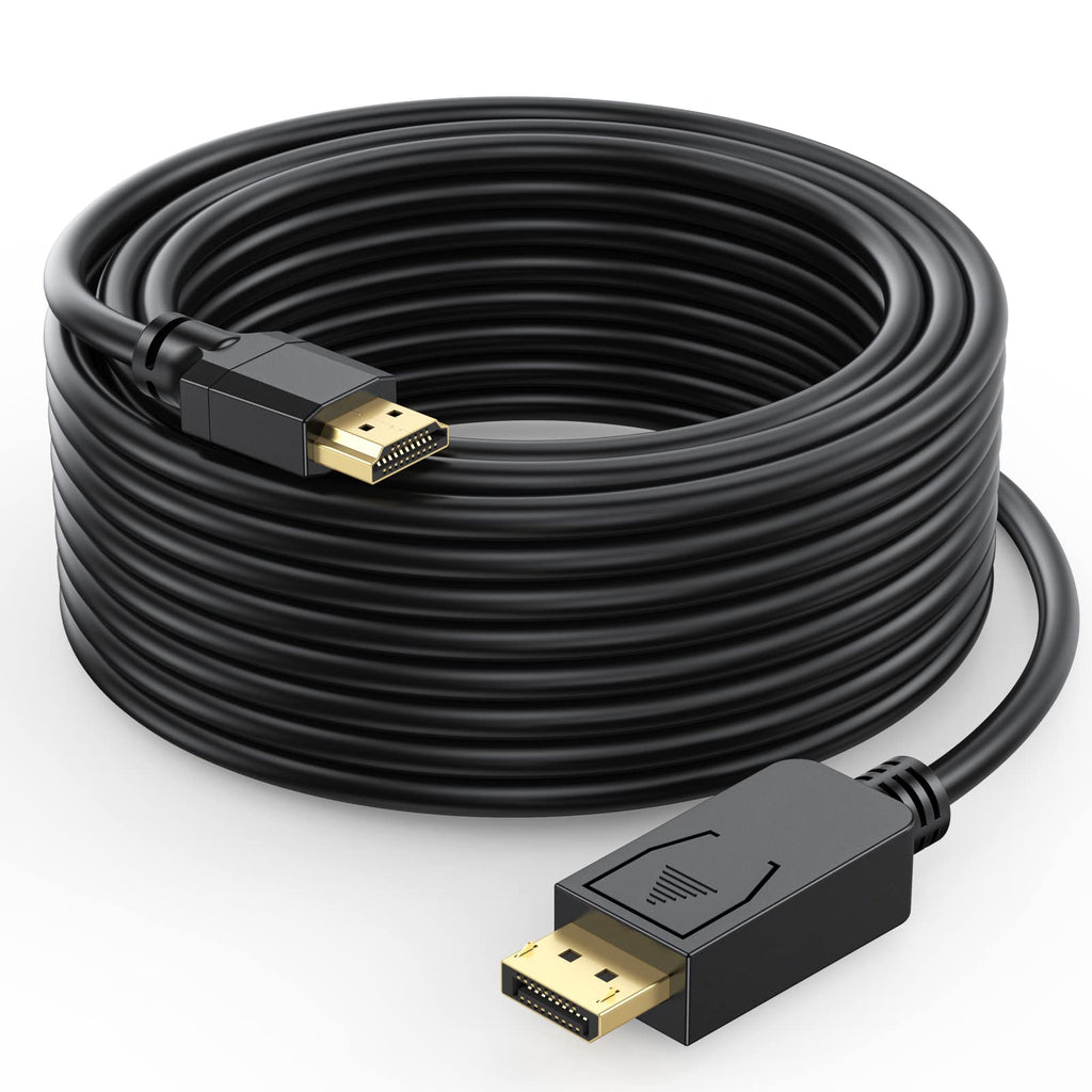  [AUSTRALIA] - DisplayPort to HDMI Cable 30FT 4K, UVOOI Display Port DP to HDMI Cable Adapter Male to Male DP to HDMI Cord 4K@30Hz, 2K, 1080P for Long Distances, HDTV, Monitor, Projector (30 Feet, 9.14M) 1