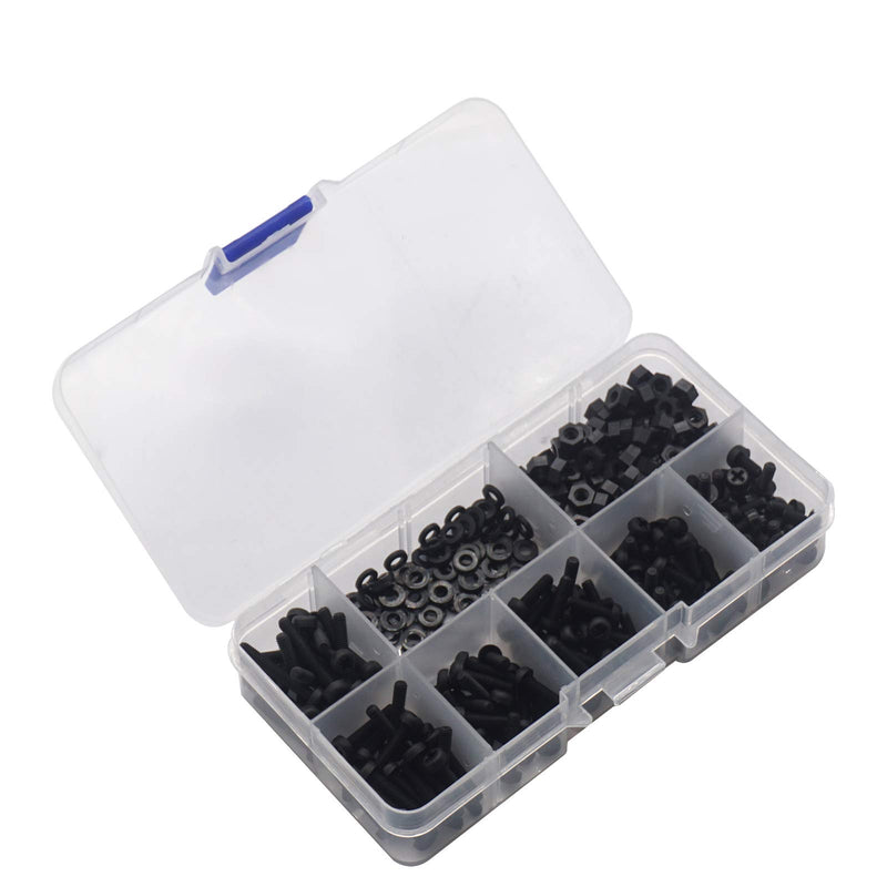 350Pcs ShareGoo M3 Nylon Screws Bolts and Nuts M3 Hex Screws M3 Washers Spacer Standoff Hardware Assorted Kit for RC FPV Drone Audunio PCB Board - LeoForward Australia