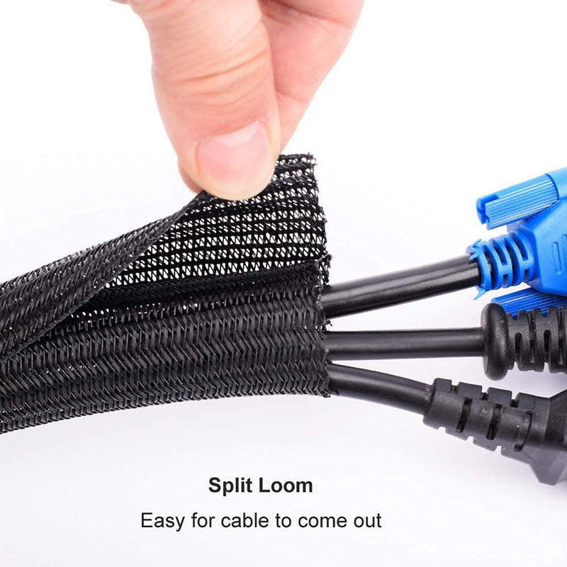  [AUSTRALIA] - ZhiYo J Channel Cable Raceway 63in & 6.6ft 1 inch Cable Sleeve Bundle