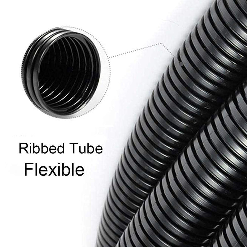  [AUSTRALIA] - ZhiYo 20 FT 1/2” 100 FT 1/4” Split Wire Loom Tubing Wire Conduit – Black Bundle