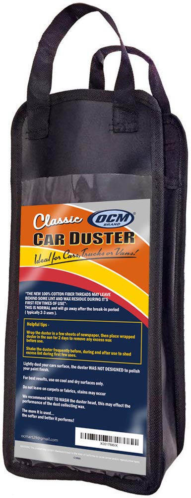  [AUSTRALIA] - OCM Brand Classic Car Duster with Solid Wood Handle Includes Storage Case - Popular Detailers Choice