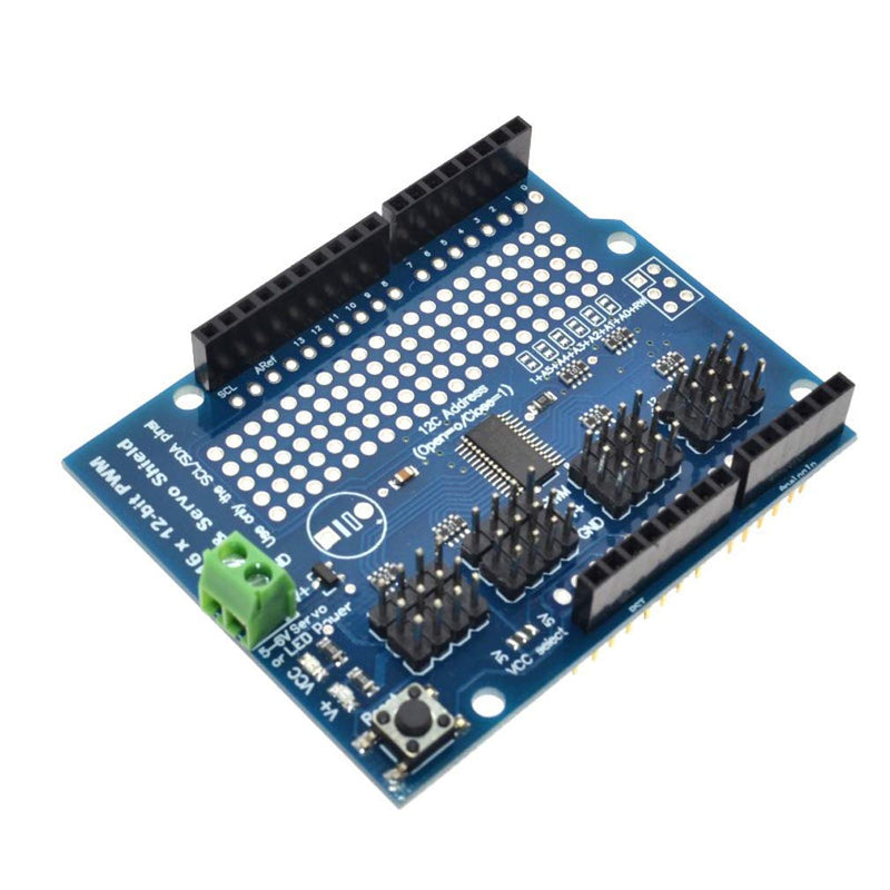  [AUSTRALIA] - HiLetgo PCA9685 Servo Shield PCA9685 16 Channel 12-bit PWM Servo Driver Shield I2C Interface for Arduino