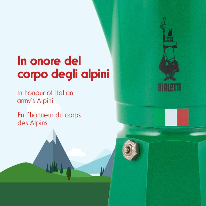 Bialetti - Moka Express Alpina: Iconic Stovetop Espresso Maker, Moka Pot 3 Cups (4.3 Oz - 130 Ml), Aluminium, Silver - LeoForward Australia