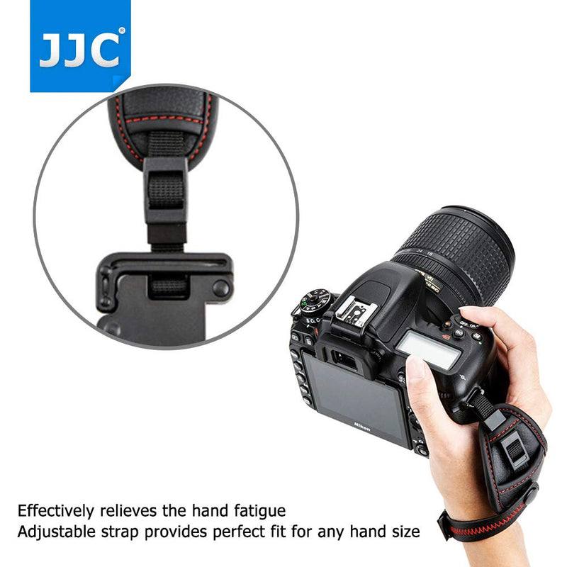  [AUSTRALIA] - JJC DSLR Camera Hand Strap Grip Wrist Strap with Standing U Plate for Canon EOS 90D 80D 77D 70D 60D 50D 1D 1Dx 7D 6D 5D Mark IV III II 5Ds 5DsR EOS R RP R5 R6 Rebel T8i T7i T6s T6i T5i T7 T6 SL3 SL2 Red Stitch