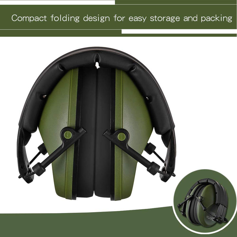  [AUSTRALIA] - Huarui Noise Cancelling Ear Muff for Shooting Hunting, Adjustable Ear Protection Green