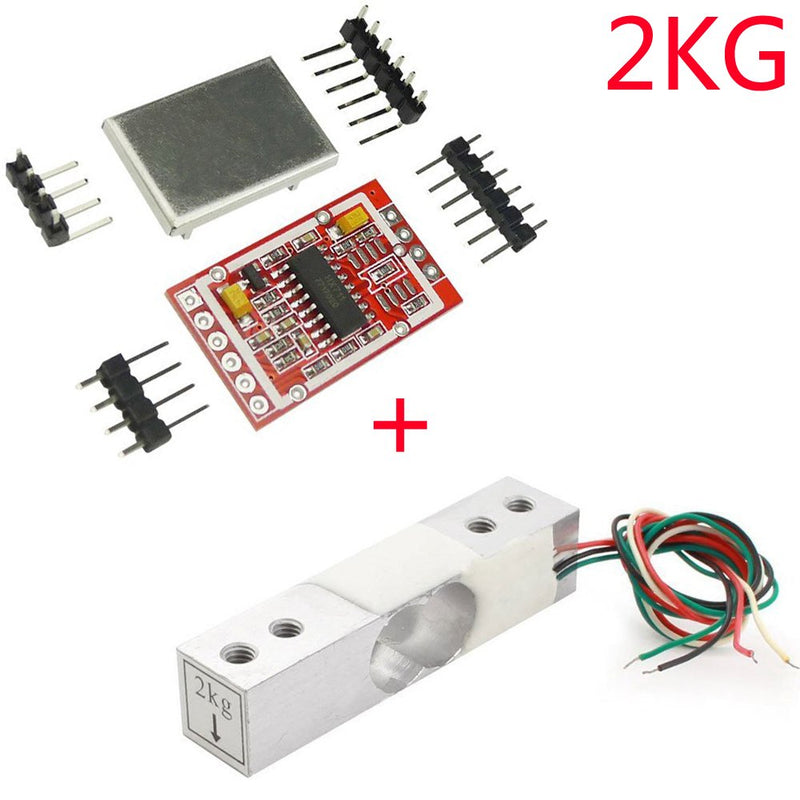  [AUSTRALIA] - Aihasd 2KG Digital Load Cell Weight Sensor Portable Electronic Kitchen Scales + HX711 AD Weighing Sensors Weighing Module Metal Sign for Arduino