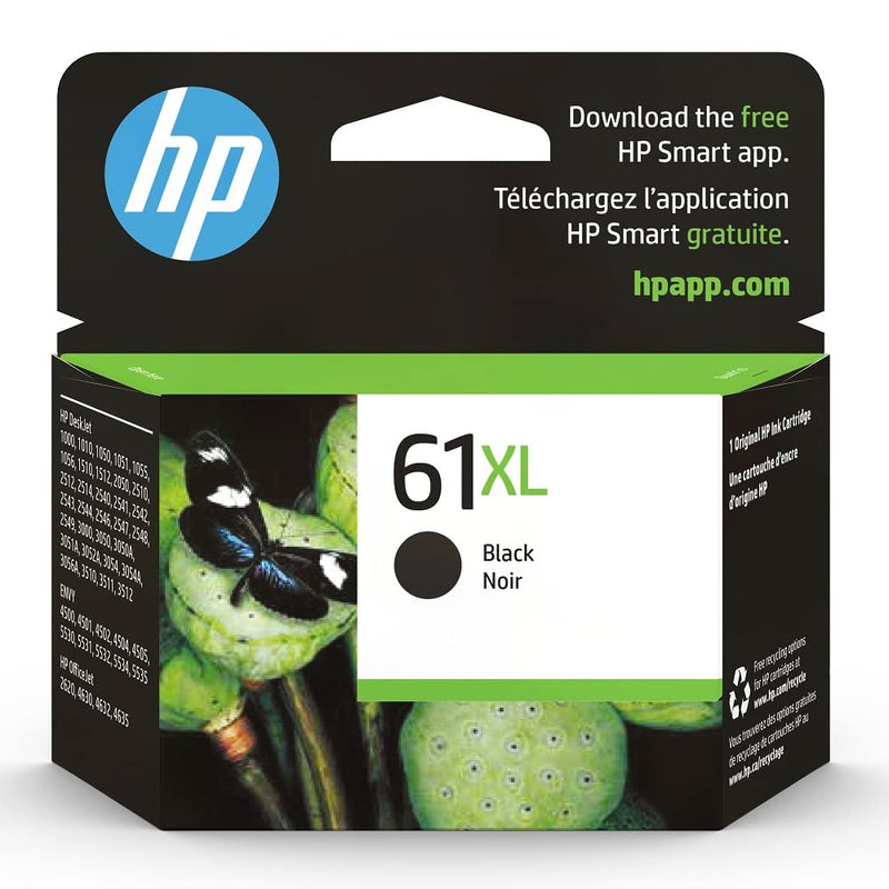  [AUSTRALIA] - HP 61XL Black High-yield Ink | Works with DeskJet 1000, 1010, 1050, 1510, 2050, 2510, 2540, 3000, 3050, 3510; ENVY 4500, 5530; OfficeJet 2620, 4630 Series | Eligible for Instant Ink | CH563WN