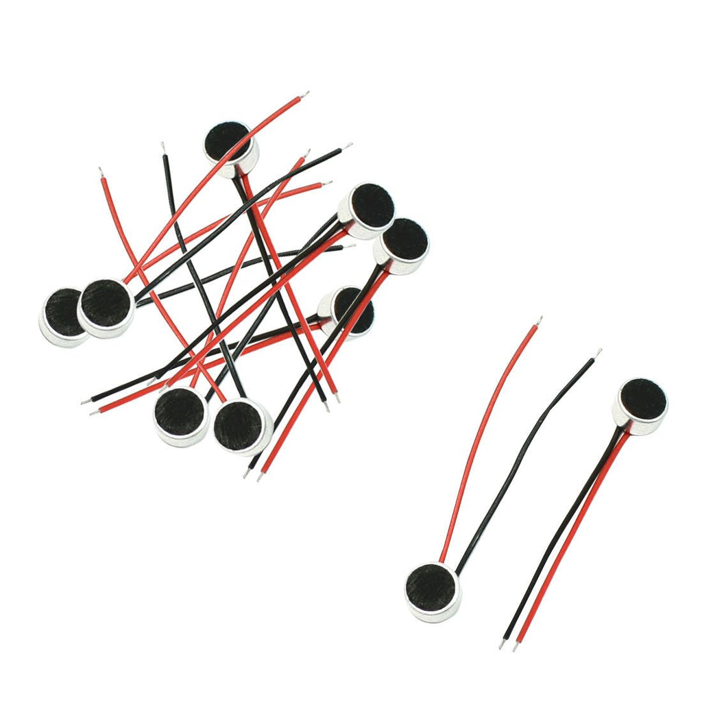  [AUSTRALIA] - uxcell 10 Pcs 6mm x 3.5mm 2 Wire Cable MIC Electret Condenser Microphone