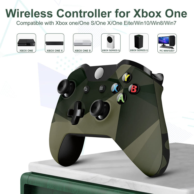  [AUSTRALIA] - ADHJIE Xbox One Controller,Compatible with Wireless Xbox One Controller,Wireless Xbox Controller with 3.5mm Audio Headphone Jack for Xbox One/Xbox One X/S/Xbox One Series X/S(Camo Green)