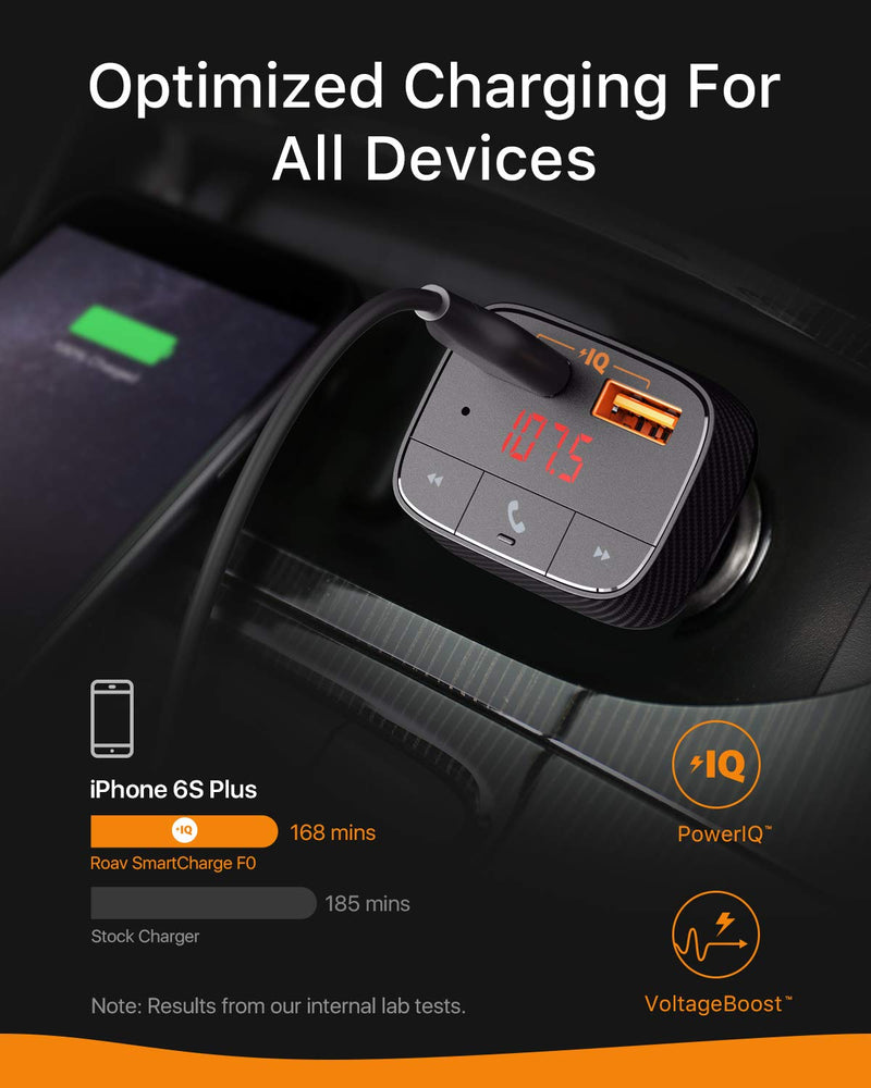  [AUSTRALIA] - Anker Roav SmartCharge F0 Bluetooth FM Transmitter for Car, Audio Adapter and Receiver, Hands-Free Calling, MP3 Car Charger with 2 USB Ports, PowerIQ, and AUX Output (No Dedicated App)