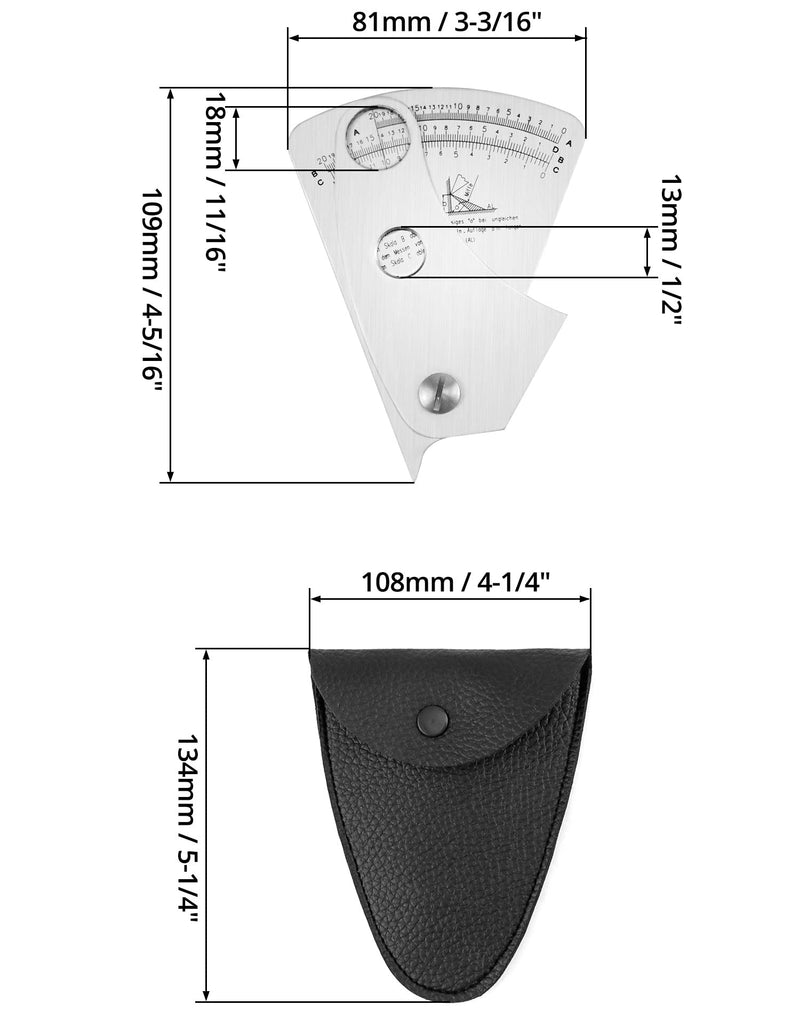  [AUSTRALIA] - QWORK welding gauge, stainless steel fan-shaped welding gauge 0.1mm precision