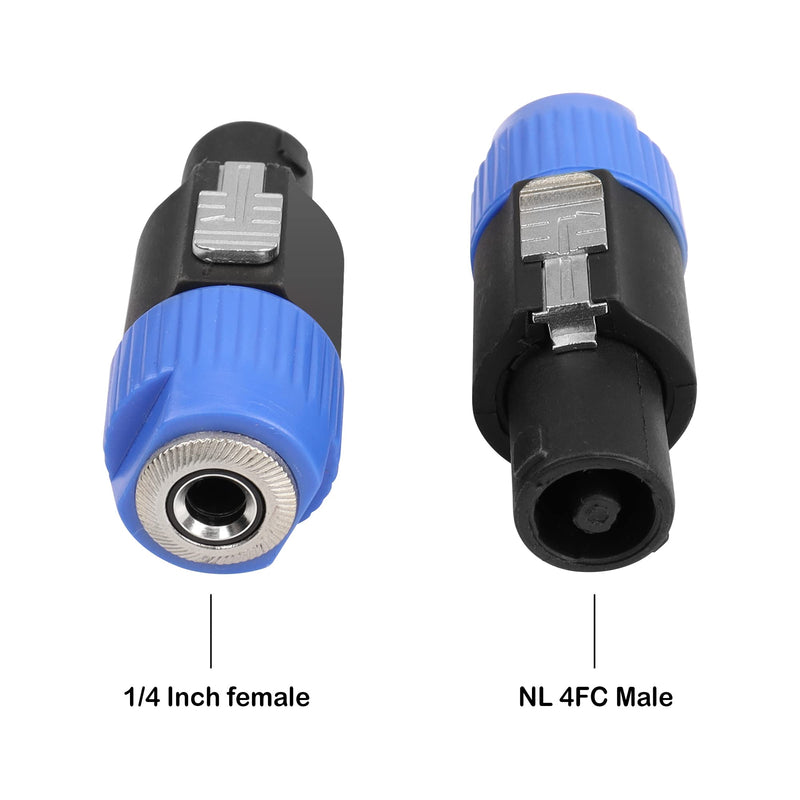  [AUSTRALIA] - PNGKNYOCN Speakon to 1/4 inch Adapter，NL4FC Speaker Male to 1/4" TS Female Audio Converter for Speaker,Amplifier,Mixer Etc（2-Pack）