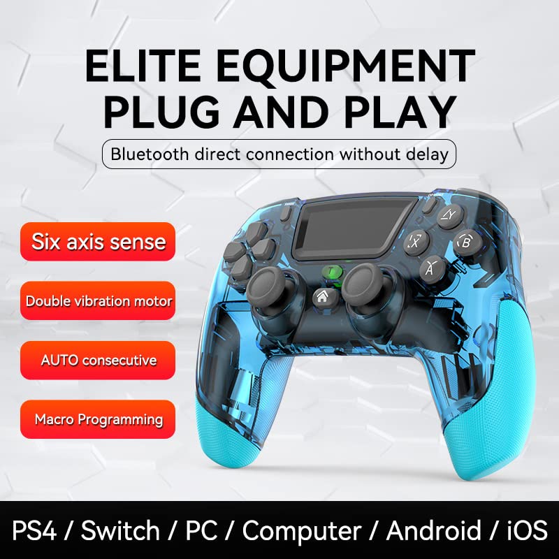  [AUSTRALIA] - RALAN Blue Wireless Controller Compatible with Playstation 4/Pro/Slim/PS3/IOS/PC PS4 Dualshock 4 Gamepad with Headphone Jack and Touch Pad