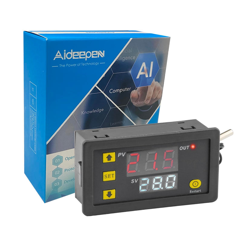  [AUSTRALIA] - Aideepen W3230 20A DC 12V Digital Thermostat Digital Temperature Controller Regulator Heating Cooling Control Thermometer Instrument W3230 DC 12V