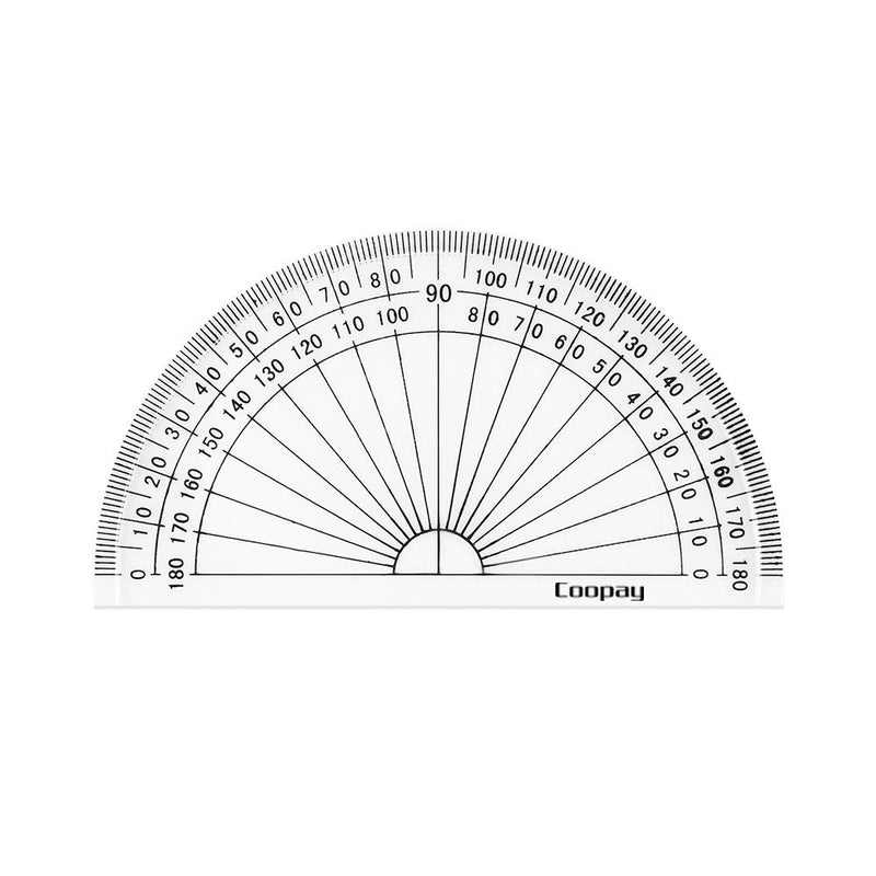 Coopay 24 Pack Plastic Protractors Clear Protractor Student Math ...