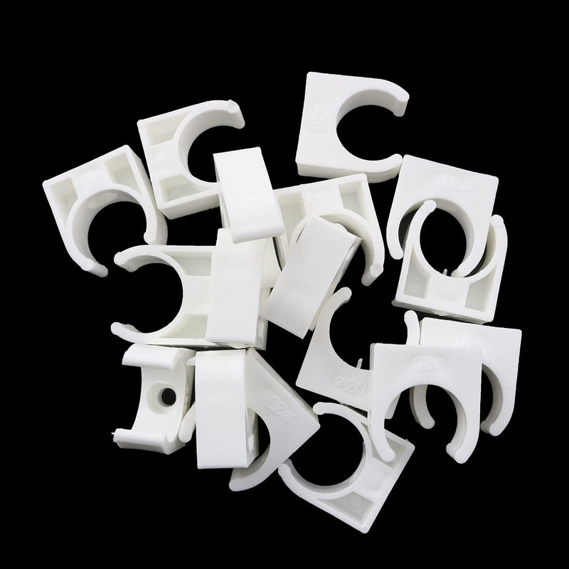  [AUSTRALIA] - YYANGZ 20PCS 16mm U-shaped Water Pipe Snap Ring, PVC Pipe Clamps Clips, Square Bottom and Flat Feet Clamp Clips Holder Fit