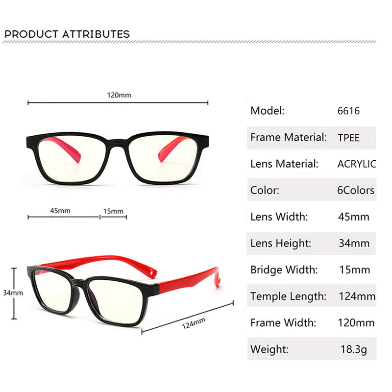  [AUSTRALIA] - MAXJULI Blue Light Blocking Glasses for Kids - Anti Eyestrain - Computer Gaming Eyeglasses for Boys & Girls Age 2-7 (Black) Black