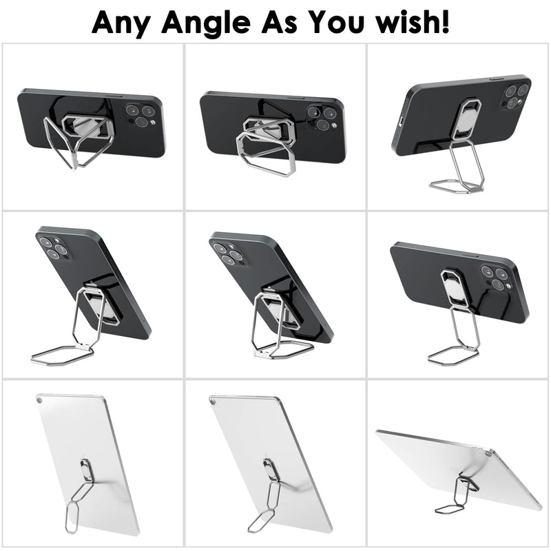  [AUSTRALIA] - Phone Ring Holder Finger Kickstand, Upgraded 360° Rotation Metal Phone Grip for Magnetic Car Mount Foldable Cell Phone Stand Compatible with Most Smartphones White Silver