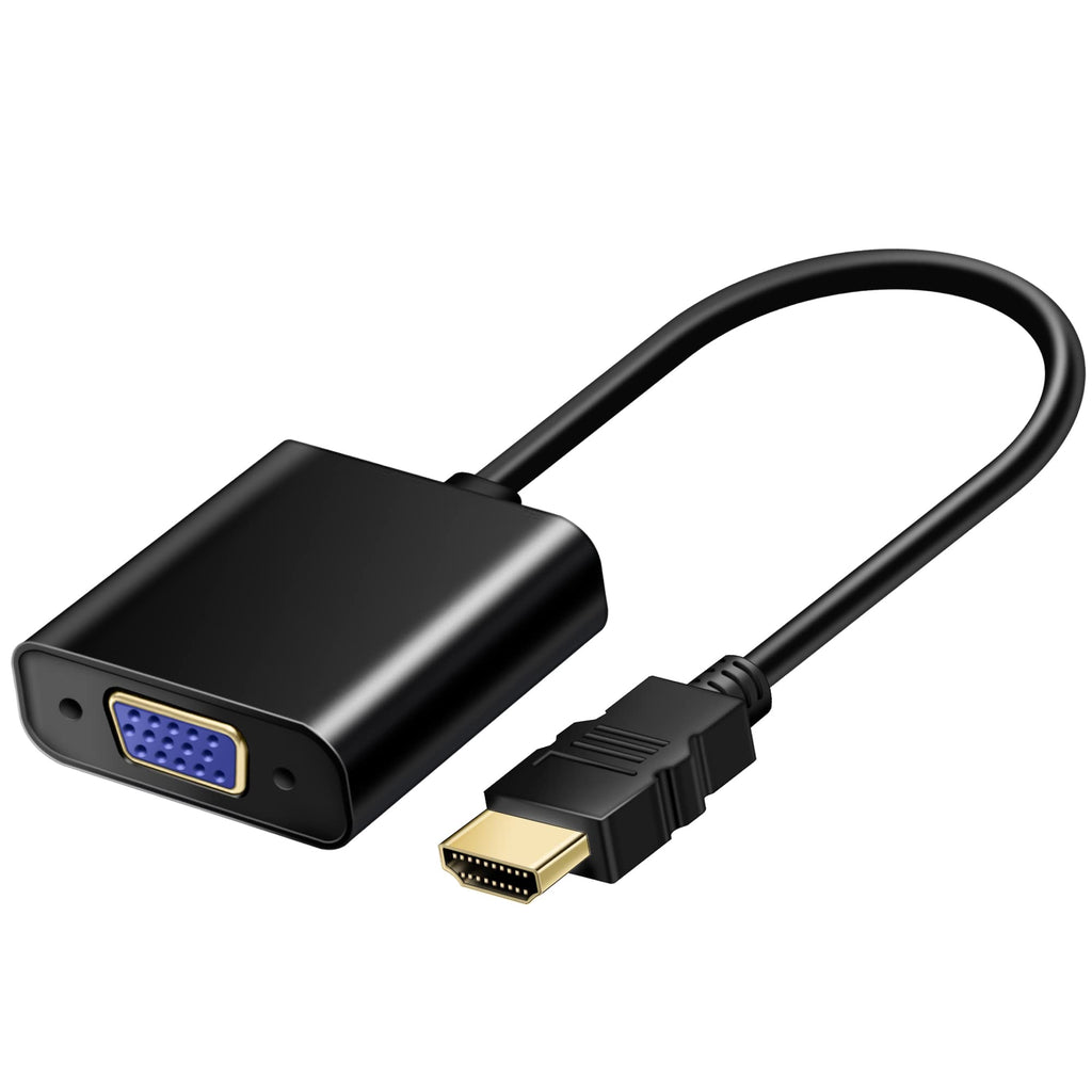  [AUSTRALIA] - HDMI to VGA Adapter Cable (Male to Female) Compatible for Computer, Projector, HDTV, Desktop, Laptop, PC, Monitor, Chromebook, Raspberry Pi, Roku, Xbox and More
