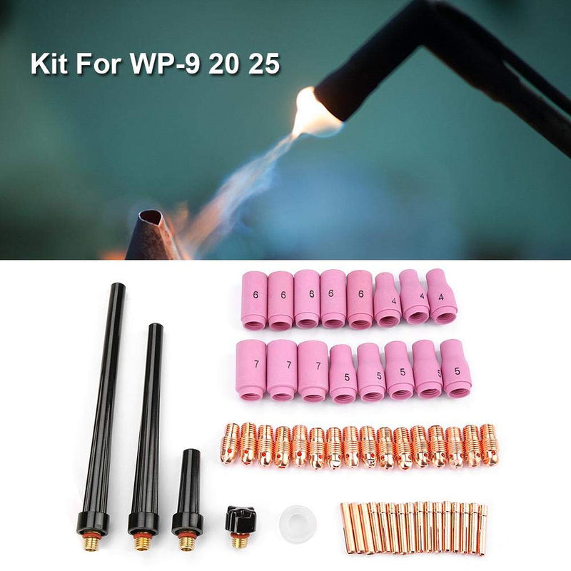  [AUSTRALIA] - Welding Torch Parts,53pcs TIG Welding Torch Body Parts Gas Lens Nozzle Collet Cup Kit for WP-9 20 25