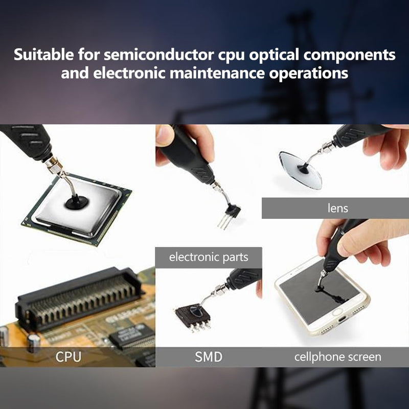  [AUSTRALIA] - Vacuum Suction Pen, Manual Solder Sucker, Suction Pick Up Tool, Solder Pick Up Tools Set with 2 Tips and 6 Suction Cups for IC SMD SMT Precision Small Electronic Components