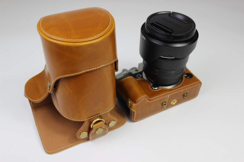  [AUSTRALIA] - X-T4 Case, BolinUS Handmade PU Leather Fullbody Camera Case Bag Cover for Fujifilm Fuji X-T4 XT4 with 16-80mm 18-55mm 18-135mm 10-24mm 16-50mm Lens Bottom Opening Version (Brown) Brown