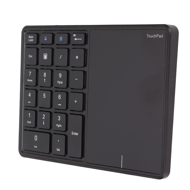  [AUSTRALIA] - Bluetooth Number Pad for Laptop, 2 in 1 Wireless Number Pad with Touchpad 22 Keys BT4.2 2.4G Type C Charging 500mAh Battery Numeric Keypad(Black) black