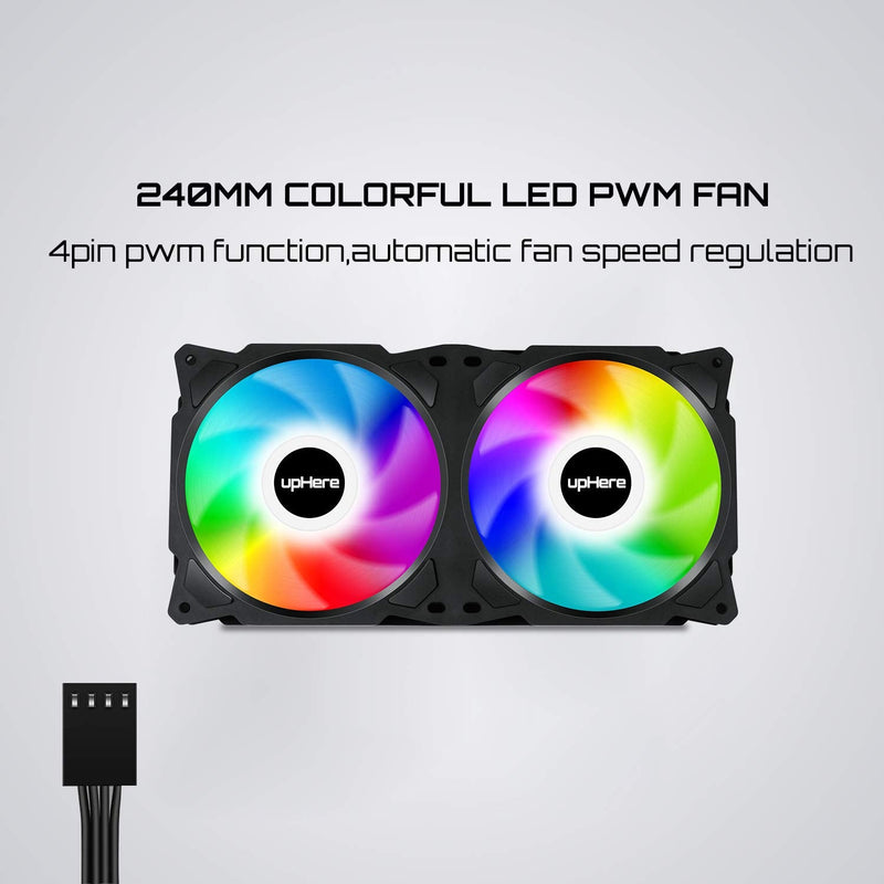  [AUSTRALIA] - upHere PF240CF 240mm Quiet Edition High Airflow Colorful LED Case Fan,Hydraulic Bearing,Cable Management and PWM Control Fan PF240CF4-Dynamic Rainbow LED PWM