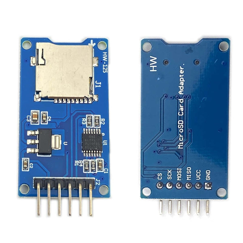  [AUSTRALIA] - Kiro&Seeu 2pcs Micro SD Card Module Storage Board 6-pin TF Card Memory Adapter Reader Module SPI Interface Compatible with Ar-duino Raspberry Pi