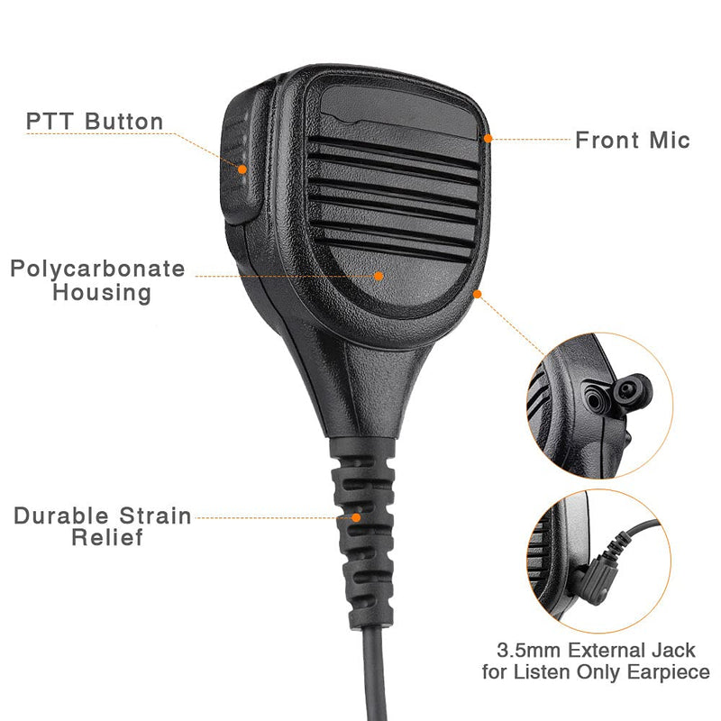  [AUSTRALIA] - BANDARICOMM XPR3500e Speaker Mic for Motorola Radio, Remote Shoulder Microphone with 3.5mm Audio Jack & Rainforced Cable Compatible with Motorola Two Way Radios