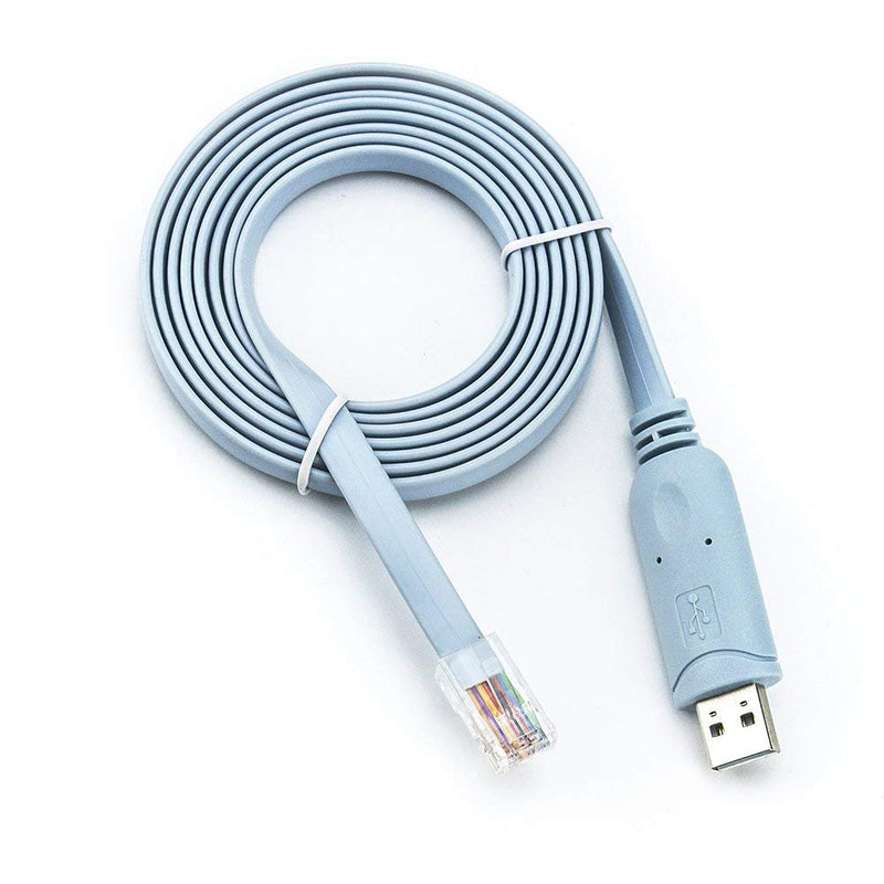  [AUSTRALIA] - USB to RJ45 Console Rollover Cable 12ft Essential Accesory of Routers/Switches for Laptops in Windows, Mac, Linux (USB2.0) USB 2.0