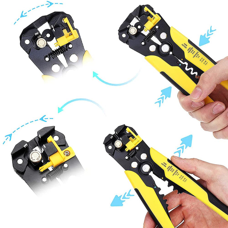  [AUSTRALIA] - MMOBIEL Automatic Wire Stripper Crimper Cutter Professional Pliers for Crimping Cutting 10-24 AWG 0.2-6.0mm² Self Adjusting Multi-Function Hand Tool