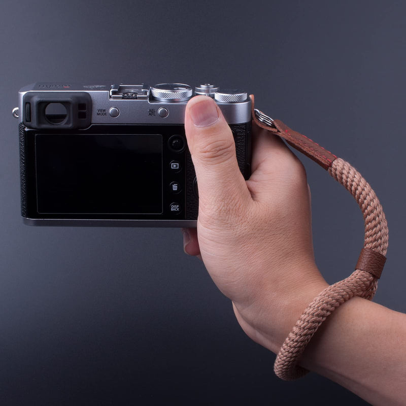  [AUSTRALIA] - VKO Soft Camera Hand Strap, Wrist Strap Compatible with Fujifilm X-T4 X-T30 X-T3 X-T20 X-T2 X100F X100 X100S X100T J5 J4 J3 A6100 A6600 A6400 A6000 Camera Coffee