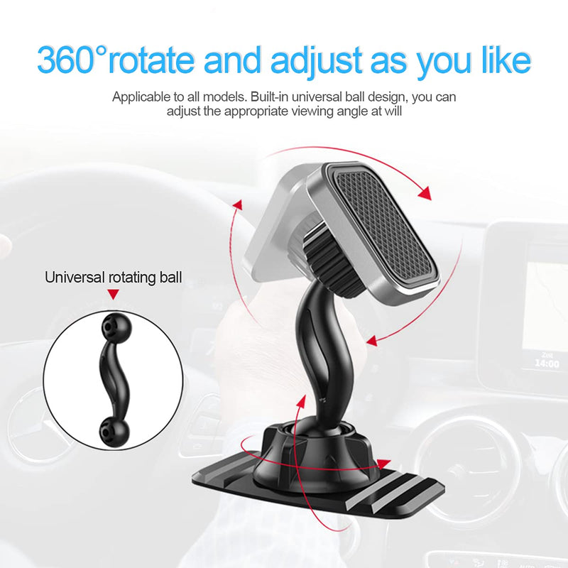  [AUSTRALIA] - Magnetic Phone Mount for Car, 360° Rotatable Universal Mobile Phone Holder for Dashboard and More Places, Suitable for iPhone 12/12 Pro/Pro Max More 4-4.7" Devices (Black2) Black2