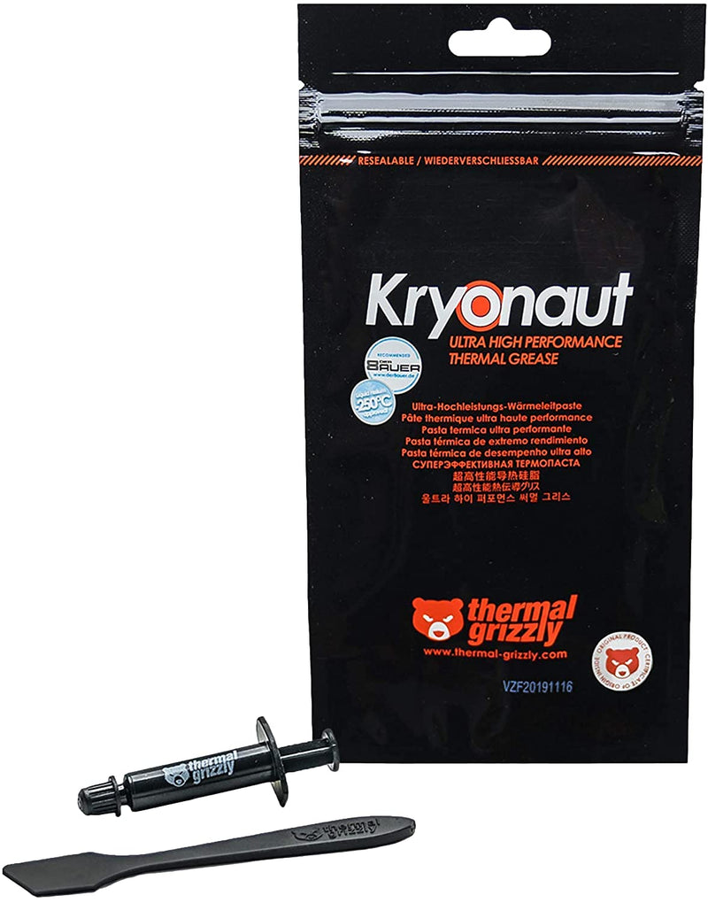  [AUSTRALIA] - Thermal Grizzly Kryonaut The High Performance Thermal Paste for Cooling All Processors, Graphics Cards and Heat Sinks in Computers and Consoles (1 Gram) 1 Gram